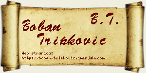 Boban Tripković vizit kartica